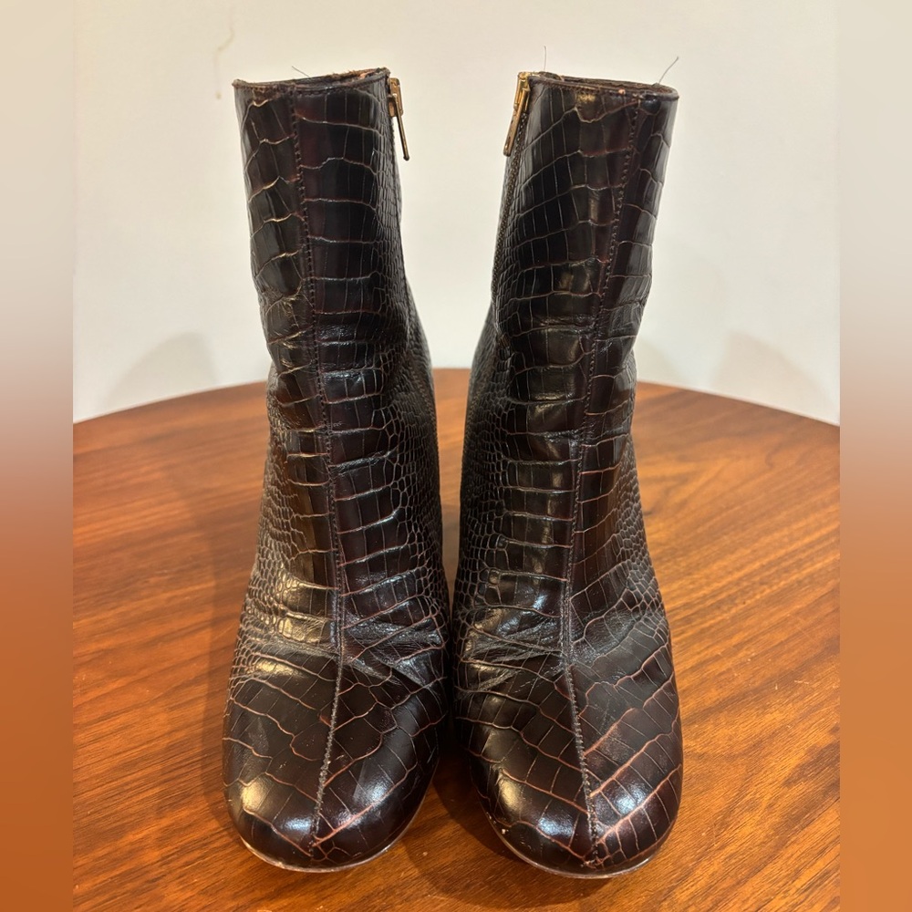 Jcrew leather embossed boots